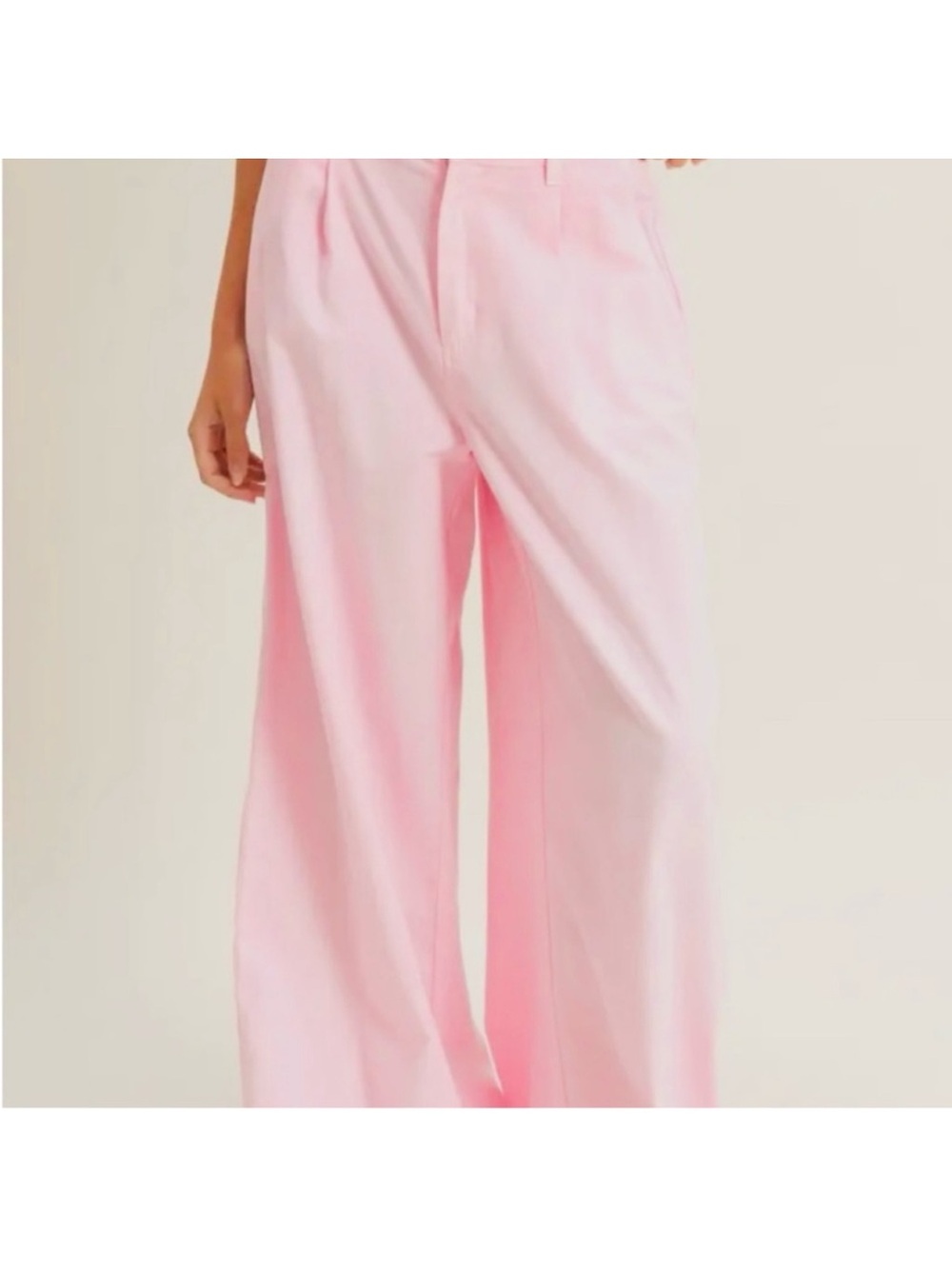 Double Zero Pastel Pink Wide-Leg Trousers